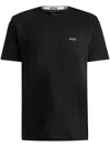 Hugo Boss Cotton-piqu T-shirt With Oxford-jacquard Back Collar In Black
