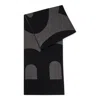 Hugo Boss Logo-jacquard Scarf Blended With Wool In Dark Grey