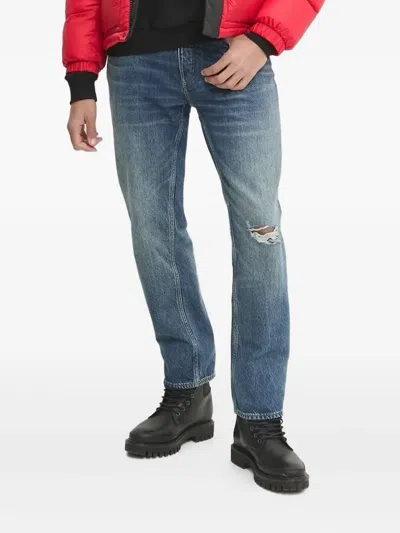Hugo Boss Logo-label Jeans In Blue