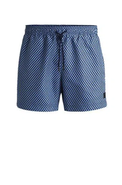 Hugo Boss Boss Men Beach Boxer Shorts With Season Motif In Multi