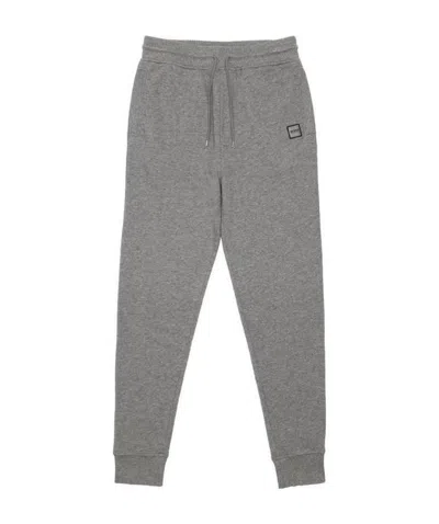 Hugo Boss Logo Lace Up Sweatpants In Gray