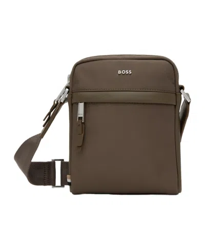 Hugo Boss Logo Letter Shoulder Bag In Brown