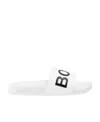 Hugo Boss Bay Logo-embossed Slides In White