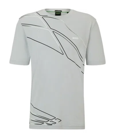 Hugo Boss Logo Letter T-shirt In Gray