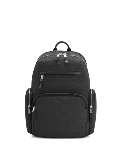 Hugo Boss Logo-lettering Backpack In Gray