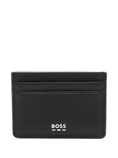 Hugo Boss Logo-lettering Card Holder In Black