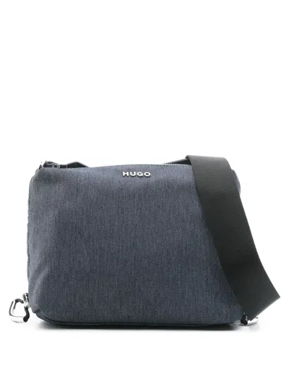 Hugo Boss Logo-lettering Cross Body Bag In Blue