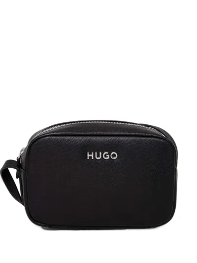 Hugo Boss Logo-lettering Crossbody Bag In Black