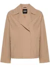 Hugo Boss Logo-lettering Jacket In Brown