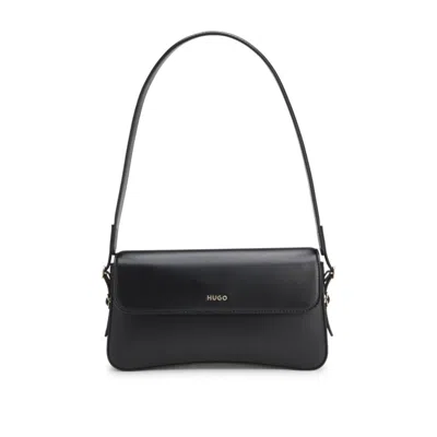 Hugo Boss Logo-lettering Shoulder Bag In Faux Leather In Black