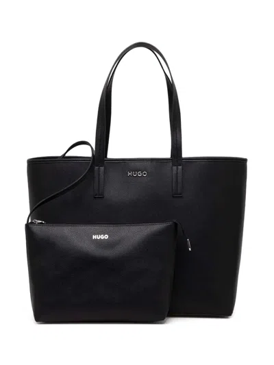 Hugo Boss Logo-lettering Tote Bag In Black