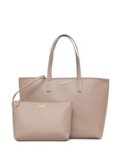 Hugo Boss Logo-lettering Tote Bag In Neutrals