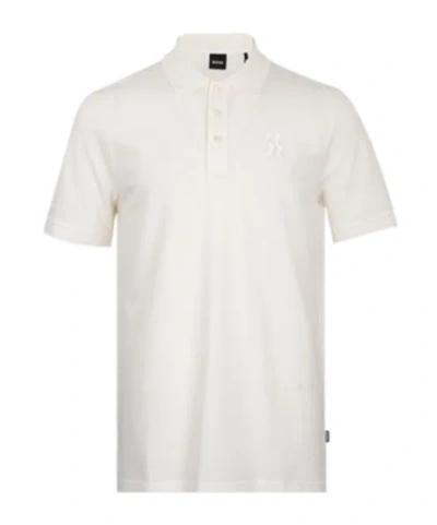 Hugo Boss Logo Logo Short-sleeved Polo Shirt In White