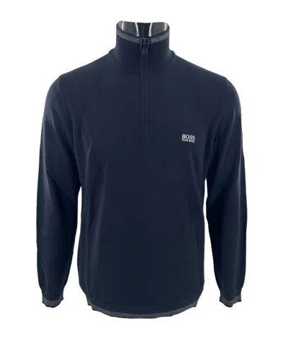 Hugo Boss Logo Long-sleeved Sweater In Black