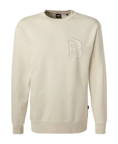 Hugo Boss Beige Jersey Sweatshirt In 131-open White