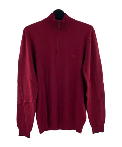 Hugo Boss Logo Long-sleeved Sweater In Red