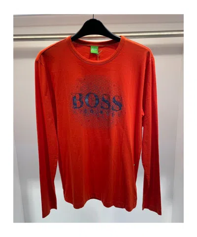 Hugo Boss Logo Long-sleeved T-shirt In Red