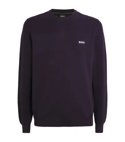 Hugo Boss Logo Momentum-x Sweatshirt In Purple