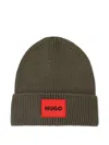 Hugo Boss Logo-patch Beanie In Blue
