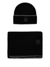 Hugo Boss Logo-patch Beanie (set Of Three) In Black