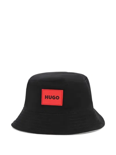 Hugo Boss Kids' Logo-patch Bucket Hat In Black