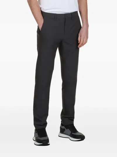 Hugo Boss Logo-patch Chinos In Grey