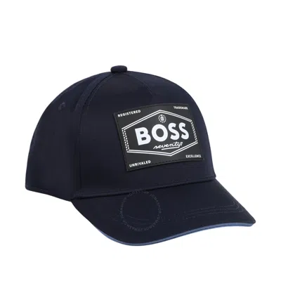 Hugo Boss Logo-patch Cotton-blend Baseball Cap In Blue