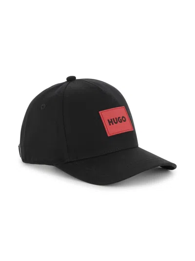 Hugo Boss Kids' Logo-patch Cotton Cap In Black
