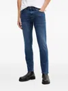 Hugo Boss Logo-patch Cotton Jeans In Blue