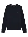 Hugo Boss Logo-patch Cotton Sweater In Blue
