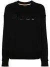 Hugo Boss Logo-patch Cotton Sweatshirt In Black