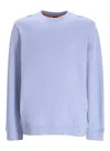 Hugo Boss Logo-patch Cotton Sweatshirt In Blue