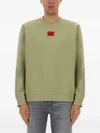 Hugo Boss Logo-patch Cotton Sweatshirt In Green