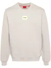 Hugo Boss Logo-patch Cotton Sweatshirt In Grey