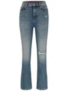 Hugo Boss Logo-patch Cotton Tapered Jeans In Blue