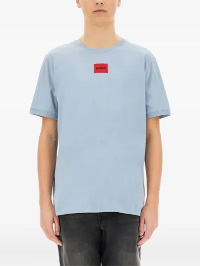 Hugo Boss Logo-patch Crew-neck T-shirt In Blue