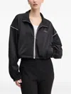 Hugo Boss Logo-patch Cropped Jacket In Black
