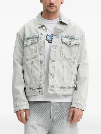 Hugo Boss Logo-patch Denim Jacket In Blue