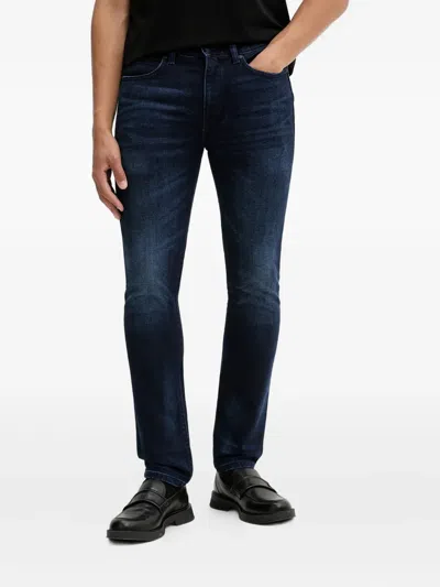 Hugo Boss Logo-patch Denim Jeans In Blue