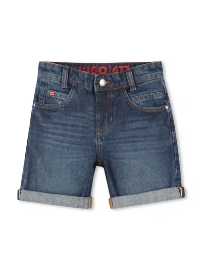 Hugo Boss Kids' Hugo Boys Blue 677 Denim Shorts