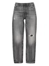 Hugo Boss Logo-patch Distressed Jeans In Gray