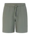 Hugo Boss Logo-patch Drawstring Cotton Shorts In Gray
