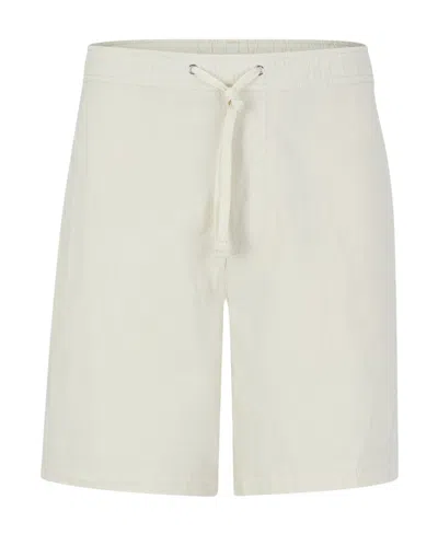 Hugo Boss Logo-patch Drawstring Cotton Shorts In White
