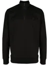 Hugo Boss Logo-patch High-neck Sweatshirt In Black