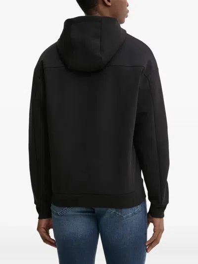 Hugo Boss Logo-patch Hoodie In Black