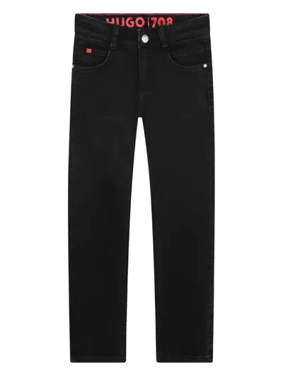 Hugo Boss Kids' Logo-patch Jeans In Black