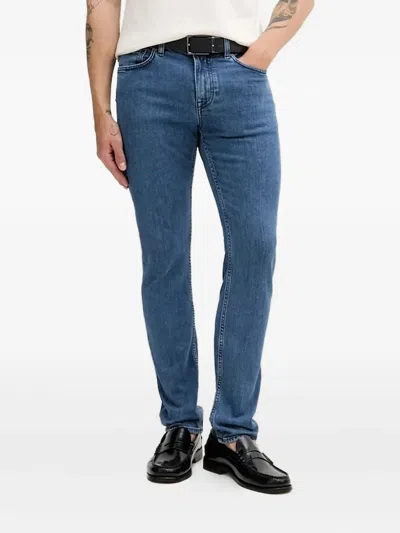 Hugo Boss Logo-patch Jeans In Blue