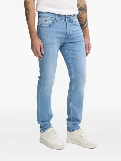 Hugo Boss Logo-patch Jeans In Blue