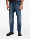 Hugo Boss Logo-patch Jeans In Blue