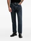 Hugo Boss Logo-patch Jeans In Blue